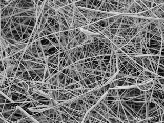 Фотография структуры минерального волокнистого материала без связки